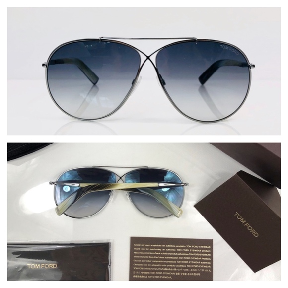 New TOM FORD Eva Grey Oversized Aviator Sunglasses - Picture 5 of 16